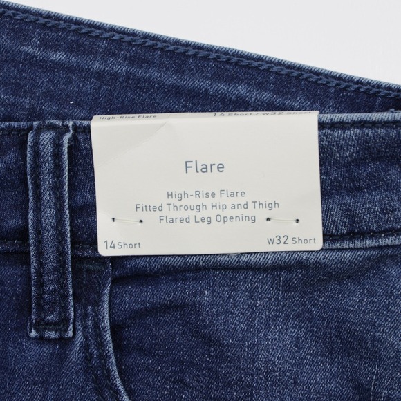 Hollister Women's High Rise Medium Wash Stretch Distressed Denim Flare Jeans 32 - Picture 10 of 11